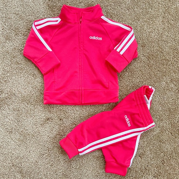 dark pink adidas tracksuit